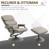 HOMCOM Recliner Chair with Ottoman 360 Degree Swivel Faux Leather High Back Armchair Lounge Seat w/ Footrest Stool, 135 degree Adjustable Backrest and Thick Foam Padding for Home Office Living Room