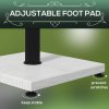 Outsunny 12kg Garden Parasol Base with Adjustable Foot Pad and Knob, Concrete Umbrella Stand with Wood Effect, Rectangular Parasol Holder for 38mm and 48mm Poles, White
