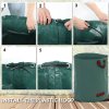 Outsunny Garden Waste Bags, 300L x 3 Heavy Duty Garden Bags, Foldable and Reusable Waste Sacks with Handles for Loading Leaf, Trash, Debris, Green