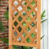 Outsunny Garden Bench, Arch Pergola with Natural Wooden Garden Arbour with Seat for Vines/Climbing Plants for Outdoor Space, Brown