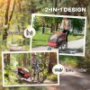 HOMCOM 2 Seat Bike Trailer for Kids, Baby Bike Stroller with 5 Point Harness, Child Bicycle Trailer with Safety Flag, Reflectors, Windproof Curtain, for 18+ Months, Red