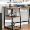 HOMCOM Computer Desk with Storage, Industrial Home Office Desk with 2 Tier Shelves and Steel Frame, Computer Table for Study Room