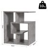 HOMCOM Side Table, 3 Tier End Table with Open Storage Shelves for Living Room, Bedroom