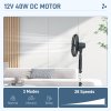 HOMCOM Quiet Pedestal Fan, 17.5 Inch Standing Fan with 28 Speeds, 3 Modes, 75 Degree Oscillation, 12-Hour Timer, Adjustable Height, Mosquito Repellent Function for Bedroom, Home Office, Black