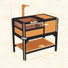 PawHut Tortoise House w/ Shelf, Small Pet Reptile Wooden House w/ Hide Shelter Den and Run, Lamp Holder, Tray, for Indoors, Outdoors - Yellow