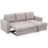 HOMCOM 3 Seater Sofa Bed, L Shaped Pull Out Sofa Bed with Storage, Convertible Click Clack Settee Sectional Sleeper Futon for Living Room, Office