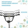 HOMCOM Kids Scooter, Teen Push Scooter with Big Wheels, 85-95cm Adjustable Handlebar Height, Dual Brakes, Scooter for Kids 5+ Years Old, White