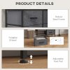 HOMCOM Fabric Chest of Drawers, Storage Drawers, Industrial Bedroom Dresser with 6 Fabric Drawers, Steel Frame and Wooden Top for Nursery, Living Room, Hallway, Black