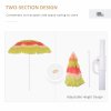 Outsunny 1.6m Garden Hawaii Parasol, Patio Beach Sun Umbrella Sunshade Hawaiian Folding Tilting Crank Parasol (Multicolour)