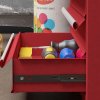 DURHAND 4 Drawer Tool Chest, Lockable Metal Tool Box with Ball Bearing Runners, Portable Toolbox, 510mm x 220mm x 395mm, Red