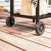 Outsunny BBQ Trolley with Stainless Steel Top and Foldable Side Table, Outdoor Kitchen BBQ Station with Hooks and Shelf, Pizza Oven Table Movable Outdoor Grill Dining Cart with Cover, Black