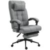 Vinsetto Office Chair Ergonomic Desk Chair, Computer Chair with Footrest & Head Pillow, 360° Swivel Recliner Chair for Home Office, Light Grey