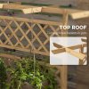 Outsunny Wood Planter with Trellis, Raised Garden Bed Privacy Screen Planter Box to Grow Vegetables, Herbs and Flowers for Garden, Patio, Deck, Natural