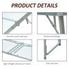Outsunny 4FT Garden Outdoor Camping Table Portable Folding Picnic Table Aluminium Frame with Adjustable Height 120L x 60W x 70H (cm)