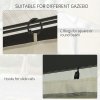 Outsunny 4 Pack Replacement Gazebo Curtains Privacy Panel for Most 3 x 4m Gazebo Canopy Pavillion Outdoor Shelter Sidewalls Accessories Beige