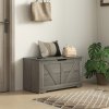 HOMCOM 100L Storage Chest, Storage Trunk with 2 Safety Hinges and U-shaped Cut-out Pull, Organiser Box for Living Room, Entryway, 80 x 40 x 45 cm, Charcoal Grey