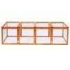 Pawhut Rabbit Run Wooden Rabbit Hutch Cage 6ft with Wire Mesh, Openable Roof, Play Space for Outdoor, 181 x 100 x 48 cm, Natural Wood Finish