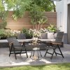 Outsunny 2 Pieces Outdoor Folding Dining Chair, PE Rattan Chair with Armrests, High Backrest, for Garden, Camping, Balcony, Porch, Mixed-grey