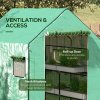 Outsunny Walk-in Greenhouse Cover Replacement with Roll-up Door and Mesh Windows, Reinforced PE Hot House Cover, COVER ONLY, 140 x 143 x 190cm, Green
