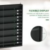 HOMCOM 7-Tier Wall Mounted Display Cabinet, Display Case with 6 Adjustable Shelves, Glass Doors for Home Office Ornaments 83x80cm, Black