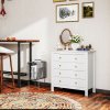 HOMCOM Bedroom Chest of Drawers, Fluted 5 Drawer Dresser with Gold Tone Handles for Living Room, Hallway, Entryway, 79 x 39.5 x 81cm, White
