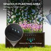 Outsunny Metal Garden Bed with Trellis, Wall Mounted or Freestanding Raised Planter with Privacy Panel, Two Big Trees Cut-out Privacy Screen with Planter Box for Climbing Plants, Flowers, Vegetables