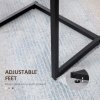 HOMCOM Nesting Side Tables Set of 3, C-Shaped Sofa Side Tables with Steel Frame for Sofa Couch and Bed, Rustic Brown