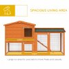PawHut Rabbit Hutch Outdoor, 2 Tier Guinea Pig Hutch with Run, Ramp, Slide-out Tray, Asphalt Roof, 150 x 45 x 85cm