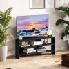 HOMCOM Corner TV Stand for 47 Inch Television, Modern TV Unit with 2 Open Shelves for Living Room, Bedroom, Black