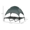 PawHut Raised Dog Bed Waterproof Elevated Pet Cot with Breathable Mesh UV Protection Canopy , for XL Dogs, 122 x 92 x 108cm