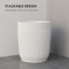 Outsunny Set of 2 Plastic Round Plant Pots Outdoor 22cm, Garden Planters, Flower Pots for Garden Decoration, Patios, Indoor, Outdoor, Home, White