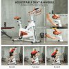 SPORTNOW Indoor Exercise Biker, Quiet Stationary Bike, Stylish Cycling Machine with Adjustable Seat and Resistance, LCD Monitor, Tablet Holder, for Home Gym Cardio Workout, White