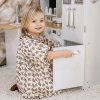 HOMCOM Toy Kitchen, Wooden Kids Kitchen with Realistic Refrigerator, Microwave, Oven, Range Hood, Sink, Telephone, Sounds, Storage Space, for 3-6 Years Old, White