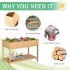 Outsunny Wooden Herb Planter with 8 Pocket, Raised Bed Container Garden Planter Boxes, 110L x 46W x 76Hcm, Natural