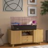 PawHut Guinea Pig Cage Chinchillas Rabbit Small Animal Cage with Ramp, Dish, Water Bottle, 99 x 52 x 53cm, Black
