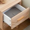 HOMCOM Bedside Table, Bedside Cabinet with 2 Drawers, Nordic Side Table with Wood Legs, Nightstand for Bedroom, Natural