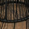 Outsunny Outdoor Coffee Table, Round PE Rattan Side Table with Tempered Glass Table Top, Hollow Drum Design for Garden, Balcony, Patio, Black