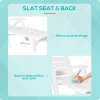Outsunny Set of 2 Folding Sun Lounger with Wheels, 5-Position Adjustable Outdoor Deck Chair Furniture, Garden Beach Patio Pool Lounger Recliner Seat, White