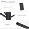 HOMCOM Freestanding Metal Coat Rack Stand 9 Hooks Clothes Tree with 1 Shelf Hat Display Hall Tree Hanger Bag Umbrella Hanging Organiser 