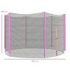 SPORTNOW 10ft Trampoline Net Replacement with 6 Plastic Pole Covers, Weather-Resistant Trampoline Netting Replacement with Zipped Entrance, Poles Not Included, Pink