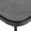Outsunny 80x80cm Outdoor Dining Table, Faux-marbled Garden Table with Umbrella Hole, Square Patio Table with Steel Frame for Porch, Balcony, Black