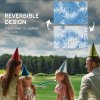 Outsunny Reversible Outdoor Rug with Carry Bag, Waterproof Plastic Straw Mat for Garden, Deck, RV, Picnic, Beach, Camping, 182 x 274cm, Blue and Cream