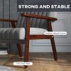 HOMCOM Fabric Accent Chair, Modern Tufted Armchair for Bedroom, Living Room, Upholstered Lounge Chair with Wood Legs, Grey