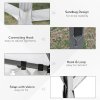 Outsunny 3.2m Pop Up Gazebo Hexagonal Canopy Tent Outdoor Sun Protection with Mesh Sidewalls, Handy Bag, Light Grey