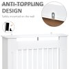 HOMCOM Slatted Radiator Cover Painted Cabinet MDF Lined Grill in White (78L x 19W x 81H cm)