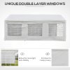 Outsunny 6 x 3(m) Garden Gazebo Marquee Party Tent Wedding Portable Garage Carport shelter Car Canopy Outdoor Heavy Duty Steel Frame Waterproof Rot Resistant