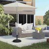 Outsunny 25 kg Parasol Base, Heavy Duty Concrete Patio Umbrella Stand with Adjustable Knob, 49 cm Round Garden Parasol Holder for 35 to 48 mm Poles, Black