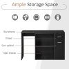 HOMCOM L-Shaped Desk, Corner Computer Desk, Adjustable Study Table with Storage Shelf, Drawer and Cabinet, Workstation for Home Offic