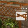 Outsunny Wood Planter with Trellis, Raised Garden Bed Privacy Screen Planter Box to Grow Vegetables, Herbs and Flowers for Garden, Patio, Deck, Orange
