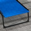 Outsunny 2 Piece Foldable Sun Lounger Set with 5-level Reclining Back, Outdoor Tanning Chairs Sun Loungers with Build-in Padded Seat, Side Pocket, Headrest for Beach, Patio, Blue